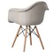 Fabulaxe Mid-Century Modern Style Fabric Lined Armchair with Beech Wooden Legs, White, PK 2 QI004325.WT.2 - alternate 5